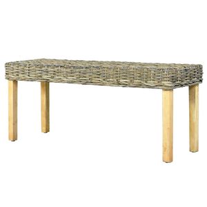 Banco de Madera de Mango Sólida y Ratán Kubu, Sillas de Comedor Naturales con Comodidad Media - Product Image 4