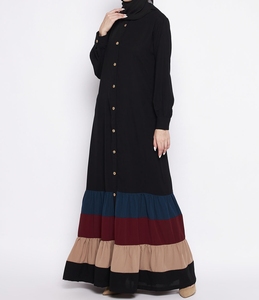 Wholesale Kaftan Abaya Handmade Turkish Floor Length Long Sleeve Soft Breathable Polyester Floral V Neck Regular Fit Casual - Product Image 3