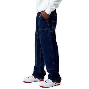 Pantalon cargo en jean délavé foncé pour homme, coupe ample, poids moyen, 100 % coton, style décontracté, idéal pour l'automne – Vente en gros sur mesure - Product Image 6