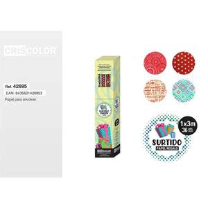 Papel de Regalo 1*3M, Artículos para Fiestas, Papel para Regalos para Festividades y Celebraciones - Product Image 1