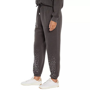 Pantalón Deportivo de Lona con Cintura Elástica y Pedrería, Corte Medio, Venta al Por Mayor, MOQ Bajo, Precio Bajo, Alta Calidad, Servicio OEM, Logotipo Personalizado - Product Image 3