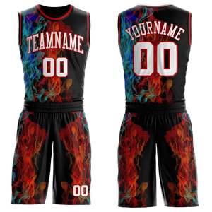 Ensemble d'uniformes de basketball personnalisés blancs et noirs de qualité supérieure, en polyester recyclé OEM, maillot et short d'équipe, impression sublimée antibactérienne - Product Image 6