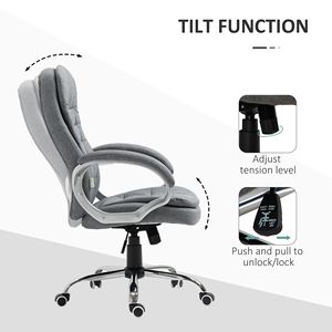 Sedia da ufficio ergonomica regolabile con comoda imbottitura (Grigio) - Product Image 5