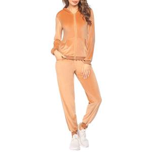 Ensemble de survêtement en velours pour femme, 2 pièces, collection automne-hiver 2026, épais et chaud, décontracté, en coton - Product Image 1