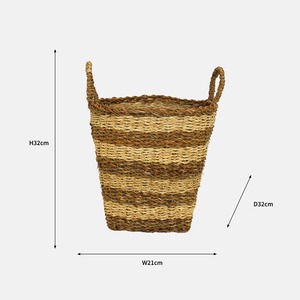 Panier de rangement rayé en jonc de mer naturel, fait main, vente en gros, écologique, fabriqué au Vietnam - Product Image 2