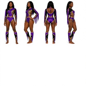 Uniformes de danse de style majorette avec logo personnalisé imprimé en sérigraphie, tenues d'entraînement pour femmes, service OEM, polyester - Product Image 2
