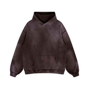 Wholesale Custom Men Acid Wash Hoodie <b>Sun</b> Faded Heavyweight Cotton Streetwear Pullover Sweatshirt Factory - Product Image 4