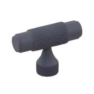 Tirador de aluminio moleteado en T, estilo Martin texturizado, acabado en oro mate, negro seda, latón envejecido mate, herrajes para gabinetes - Product Image 5