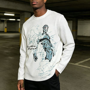 Sweat à capuche en molleton vintage délavé et vieilli, coupe régulière, respirant, patchwork, surdimensionné, en coton, style streetwear, idéal pour l'hiver - Product Image 2