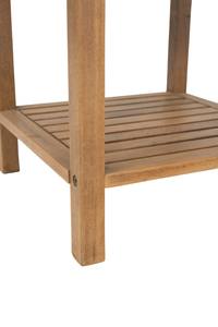 Mesa auxiliar de exterior de madera de acacia de 2 niveles | Diseño cuadrado de listones para balcón y jardín | Hecho en Vietnam - Product Image 5