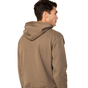 Sweat-shirt à capuche marron pour homme, coupe classique, couleur unie, pull décontracté, 100% coton, molleton tricoté - Product Image 4