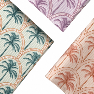 Palm Tree Printed Cotton cambric Fabric Soft Voile for Summer Dress <b>Shirt</b> Bag - Product Image 1