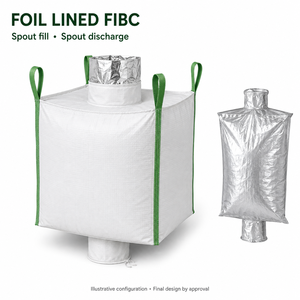 Sacs en FIBC doublés de film avec bec verseur pour granulés sensibles à l'humidité, sacs jumbo en PP personnalisés - Product Image 1