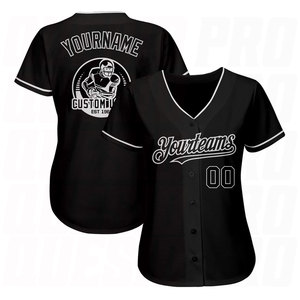 Custom Black White Authentic <b>Baseball</b> Jersey High Quality Team Sportswear Breathable Fabric Professional Training and Match Wear - Product Image 2
