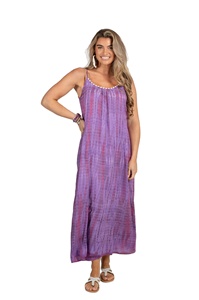 Vestido Maxi Bohemio Chic Tie Dye, Nuevo Modelo 2024, para Mujer, Casual, Estilo Gitano, Transpirable, de Rayón, con Botones, para Otoño, Bodas, Playa - Product Image 5