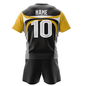 Tenue de rugby en gros, maillot d'été à manches courtes en polyester respirant pour équipes scolaires et de club, léger et à séchage rapide - Product Image 6