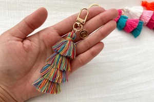 Handmade 4 Layer Multi Color Macrame Keychain Cotton Rope Layered Design <b>Bag</b> Charm <b>Key</b> Holder Modern Style From India - Product Image 6