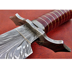 MORIAL SAGA Ensemble de couteaux Bowie en acier inoxydable forgé à la main, lame pleine longueur, manche en bois de rose, lame de 8 pouces, dentelé, pour camping en extérieur - Product Image 2