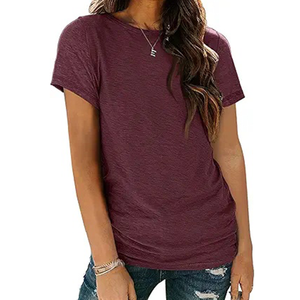 Camiseta de algodón lisa de alta calidad para mujer - Product Image 1