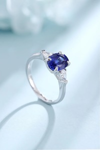 Anillo de Diamantes de Diseño Sofisticado, Anillo de Plata 925 con Zafiro, Corte de Pera, Engaste de Diamantes, Anillo Clásico de Compromiso con Piedras Preciosas - Product Image 2