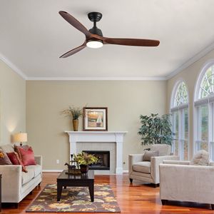 Ventilatore da Soffitto Smart Integrato con LED da 52 Pollici, Stile Rustico, con Telecomando per Uso Interno/Esterno, Colore Nero - Product Image 2