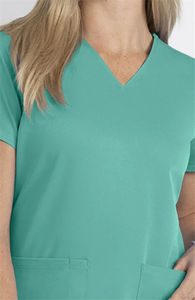 Vêtements de travail médicaux personnalisés en gros avec logo, hauts de blouse à col en V, uniformes d'infirmière pour femmes - Product Image 5