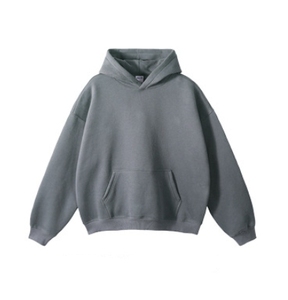Sweat-shirt à capuche oversize pour homme, couleur unie, en coton French Terry, décontracté, coupe classique, manches régulières, avec poche - Product Image 3