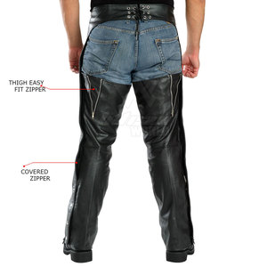 Chaps d'équitation en cuir, équipement d'équitation durable avec finition en cuir de qualité supérieure et caractéristiques réglables - Product Image 6