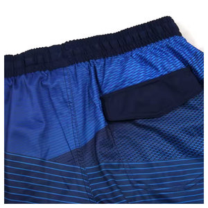 Short de bain décontracté pour homme, bleu uni, respirant, séchage rapide, taille à cordon de serrage, longueur courte, taille mi-haute, en coton non tissé - Product Image 4