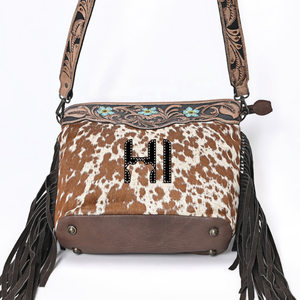 Genuine Cowhide Hair-On <b>Leather</b> Crossbody Bag Vintage Bohemian Shoulder Purse Adjustable Detachable Strap for Women - Product Image 2