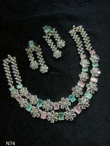 Classic American Diamond Bridal Jewelry <b>Set</b> Two-Piece <b>Necklace</b> <b>and</b> <b>Earrings</b> for Wedding Fashionable Classic Style - Product Image 4