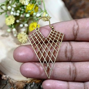 Gold Plated Brass Geometric <b>Earring</b> Pendant Irregular Shape Die Cast Metal Craft Modern Design - Product Image 1