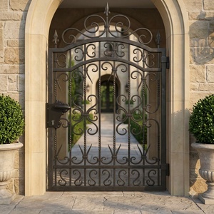 Portail double en fer forgé victorien de haute qualité, résistant à la rouille, avec revêtement en poudre, pour usage extérieur et entrepôt, sur mesure, garantie 3 ans - Product Image 3