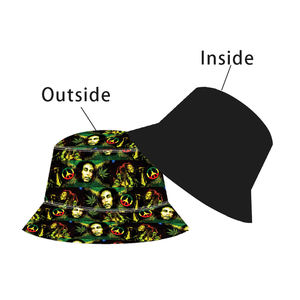 Sombrero Panamá de Doble Cara Reversible, Estilo Nuevo, con Estampado Rasta de Jamaica y Diseño Bob Marley, Venta al Por Mayor - Product Image 3