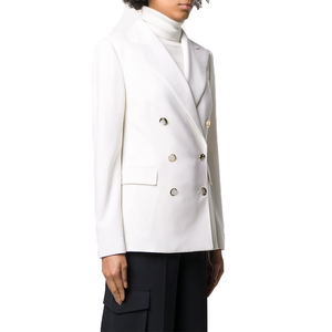 Blazer de Mujer de Alta Calidad, Blanco, Manga Larga, Tejido Sólido, Corte Entallado, Estilo Sorority, Personalizable con Logotipo, Primavera 2026 - Product Image 5