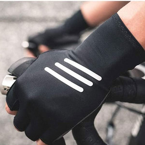Gants de cyclisme en cuir anti-vibrations, demi-doigts noirs, pour hommes, pour la conduite à vélo, offrant une dextérité et une sécurité accrues - Product Image 5
