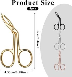Pince à épiler en acier inoxydable de haute qualité avec manche ciseaux, ciseaux à sourcils biseautés et droits, ciseaux à sourcils pointus et tranchants - Product Image 2