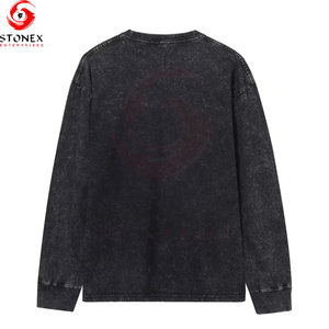 Camisas de Manga Larga para Hombre, 100% Algodón, Estilo Vintage, Transpirables, Ecológicas, con Logotipo Personalizado Impreso, Lavado Ácido, Talla Grande, Venta al Por Mayor - Product Image 2