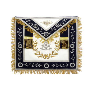 Tablier de Maître Maçon Ancien de la Loge, Bleu Marine, Qualité Supérieure, Professionnel, Vente en Gros Usine - Product Image 1