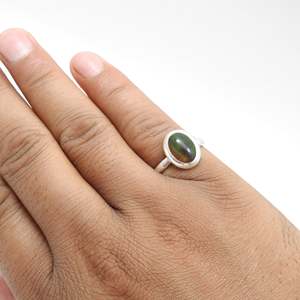 Genuine Black Opal Gemstone <b>Boho</b> <b>Ring</b> Minimalist Simple Style Dainty 925 Sterling Silver <b>Ring</b> With Bezel Setting Oval Cut Stone - Product Image 3