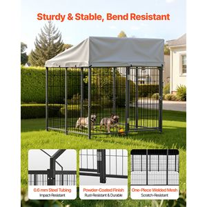 Caseta Grande para Perros de Exterior, 3.67 x 3.78 x 4.1 pies, Resistente a los Rayos UV, con Cerradura Impermeable, Recinto para Perros, Jaula para Mascotas - Product Image 2
