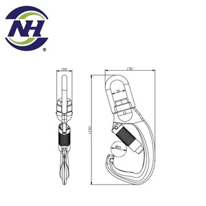 ตะขอเกี่ยวแบบหมุนได้ รุ่น YAH011T ทำจากอลูมิเนียมอัลลอยด์ ผิวเคลือบอะโนไดซ์ - Product Image 2