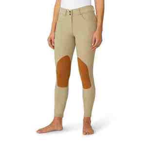2026 Pantalon d'équitation pour femme taille haute longueur intégrale avec protections aux genoux, fermeture boutonnée, couleur unie - Product Image 5
