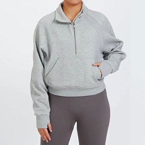 Sudadera Unisex Gris con Cierre de Cremallera, Cuello Alto, Corte Regular, Tejido de Punto, Color Sólido, Informal, para Invierno, Transpirable - Product Image 6