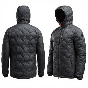 EVOS SPORTSWEAR INDUSTRIES Custom Men Hexagon Quilted Waterproof Puffer Jacket Premium Urban Winter Coat Stand Collar Zipper - Product Image 3