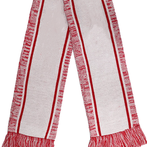 Conjunto de Bufanda y Gorro de Invierno Premium Delta White Crest Sorority - Tejido Jacquard Carmesí y Blanco, Ropa Griega Tradicional, Regalo Térmico - Product Image 5