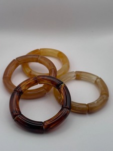 Pulseras de Resina Plástica Hechas a Mano, Conjunto de Joyería de Moda, Exquisitas Pulseras Multicolores Hechas por Artesanos, Regalo Personal - Product Image 4