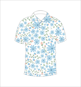 Men’s <b>White</b> Blue Floral Print <b>Polo</b> Shirt Casual Summer Short Sleeve Daisy Pattern <b>Polo</b> Tee - Product Image 4