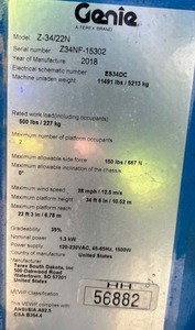 รถกระเช้าบูมแบบประกบ รุ่น Z-34 22N ปี 2018 ประสิทธิภาพสูง พร้อมส่งออก - Product Image 5
