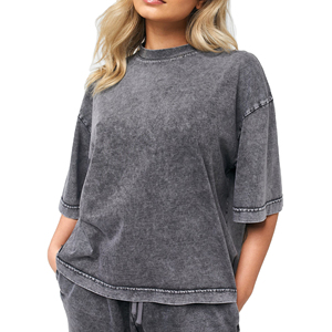 Camiseta de Manga Corta Casual para Mujer, Estilo Desgastado, Corte Regular, 100% Algodón Tejido Transpirable con Estampado, a la Moda para Invierno - Product Image 3